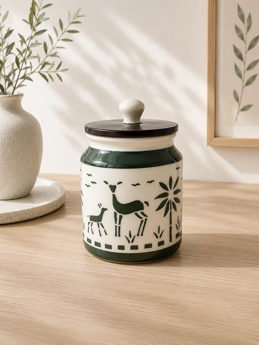Forest Harmony 450 ml Ceramic Kitchen Storage Jar