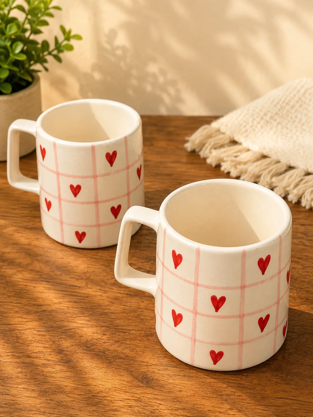 HeartLines Pattern 320 ml Ceramic Coffee Mug