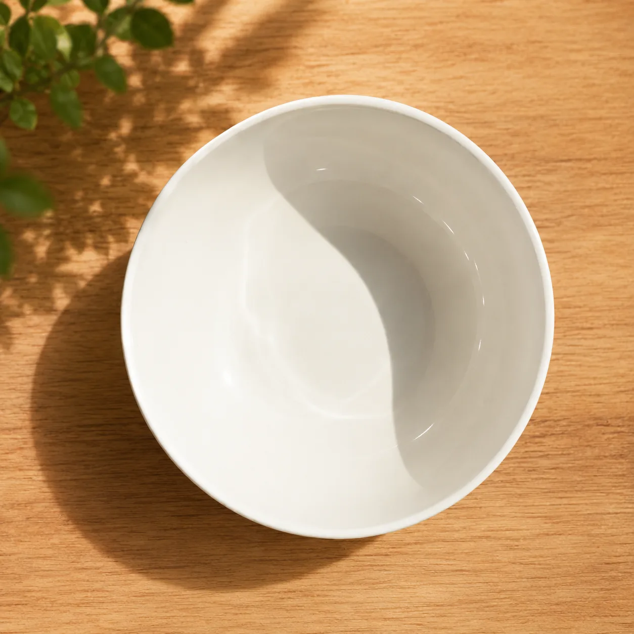 Olive Leaf Handpainted 700 ml Ceramic Serving Bowl - Angle 3 - Artisan Pottery Khurja